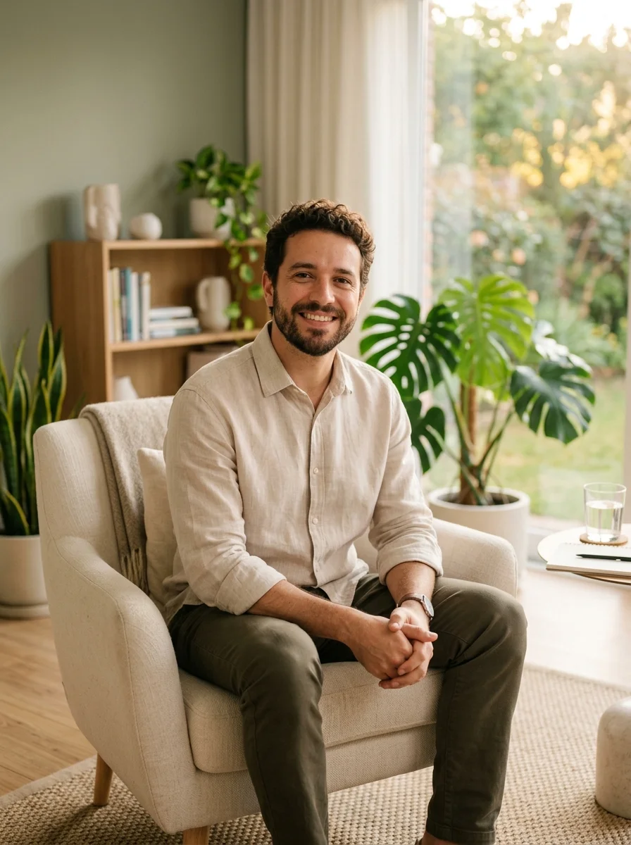 Psicólogo Dr. Lucas Andrade em consultório